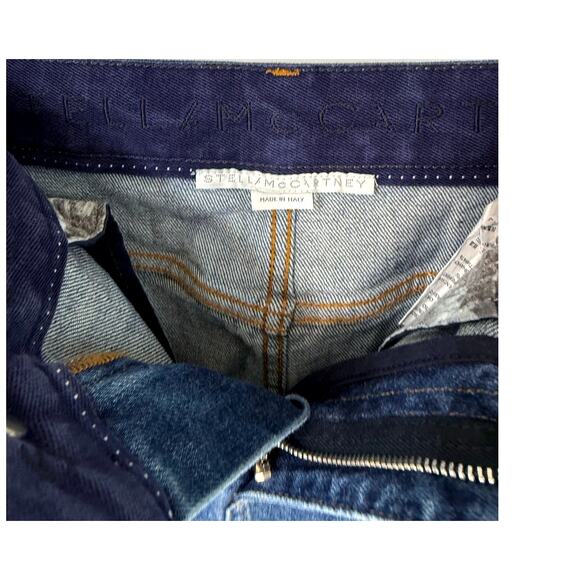 Stella McCartney Blue Denim Mini Skirt Size 38 Embroidered Flowers Made in Italy - Picture 5 of 7